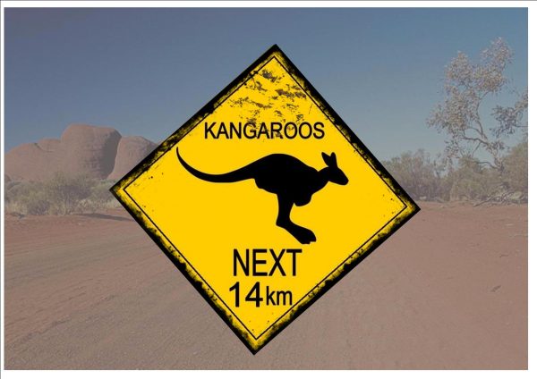 Australian Kangaroo Road Sign