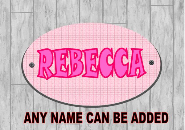 Girls Bedroom Personalised Door Sign Pink Ribbon