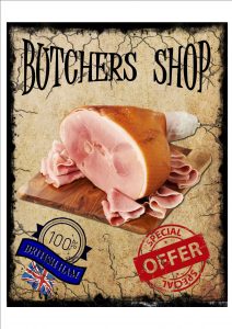 Vintage Butchers Shop Sign