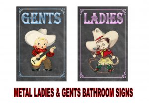 Cowboy Toilet Door Signs