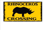 Rhinoceros Crossing Sign