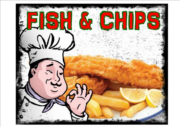 VINTAGE FISH AND CHIPS SIGN