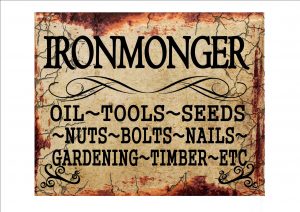 Vintage Ironmonger Shop Sign