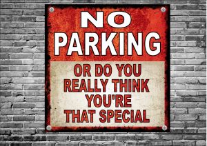 No Parking Novelty Metal Sign