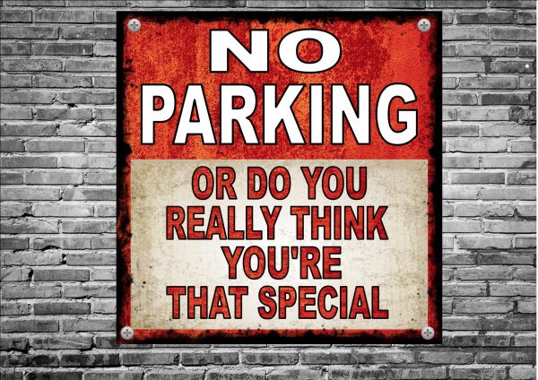 No Parking Novelty Metal Sign