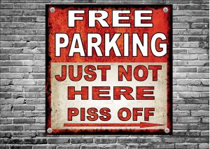 No Parking Novelty Metal Sign