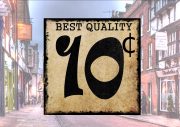 Vintage Style American Shop Price Sign 10c