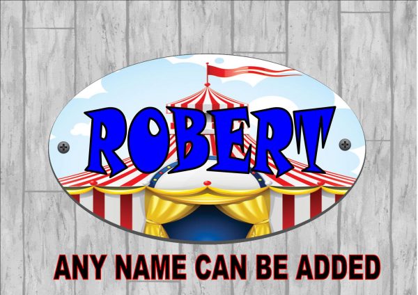 Boys Personalised Door Sign Circus Big Top