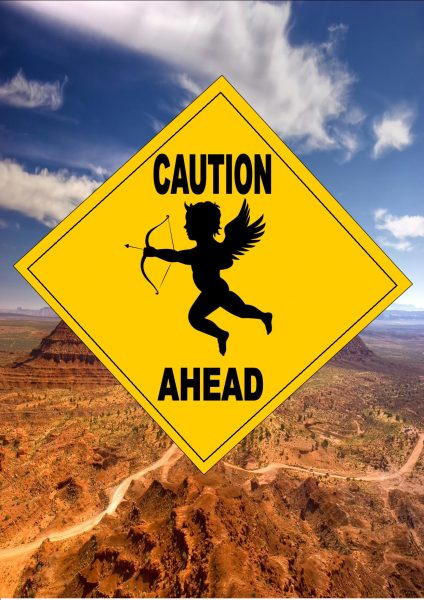 Caution Cupid Ahead Sign