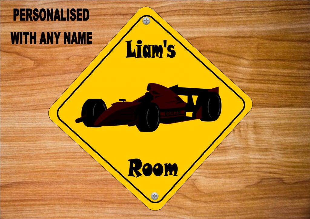 Children’s Bedroom Door Name Sign F1 Racing Car Design Door Sign – The ...