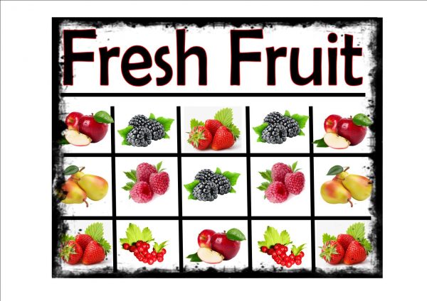 Fresh Fruit Selection Sign