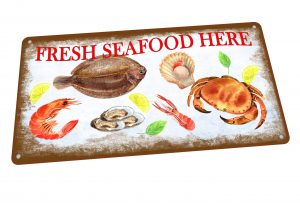 fresh seafood sign