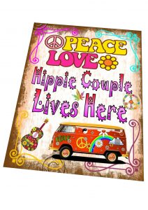 Hippie Couple Lives Here Sign