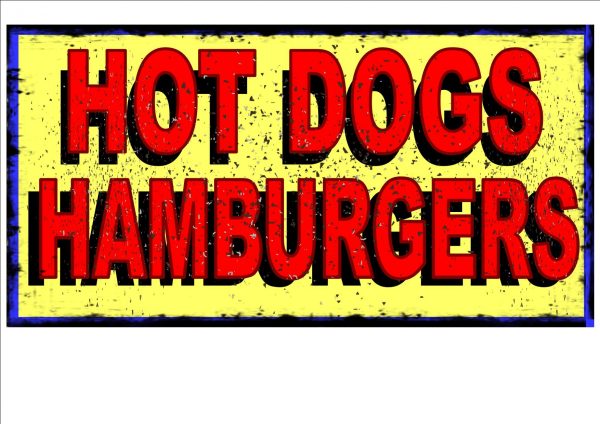 Hot Dog and Hamburger Sign