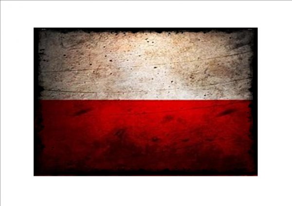 Polish Aged Flag Plaque