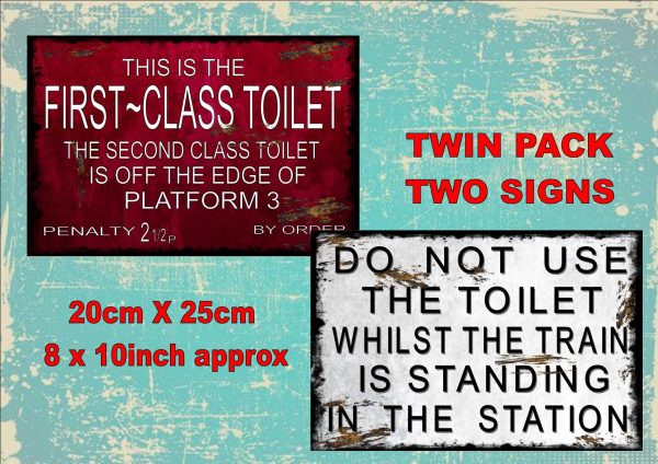 Vintage Railway Toilets Signs