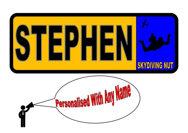 skydiving personalised number plate