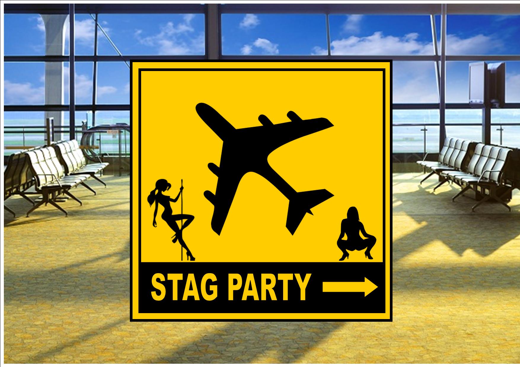 Airport Stag Party Sign The Rooshty Beach