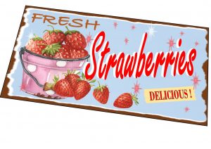 strawberries sign