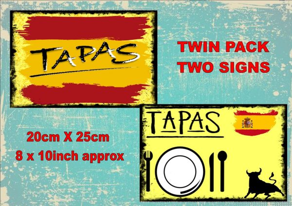 Vintage Tapas bar Signs