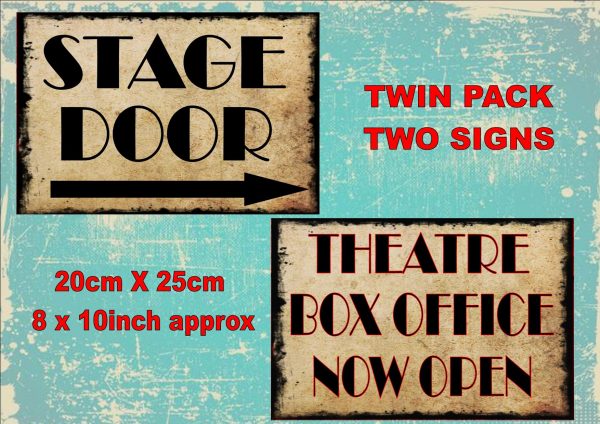 Vintage Stage Door Theatre signs