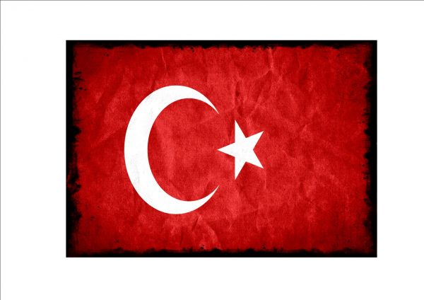 Turkish Aged Flag Plaque