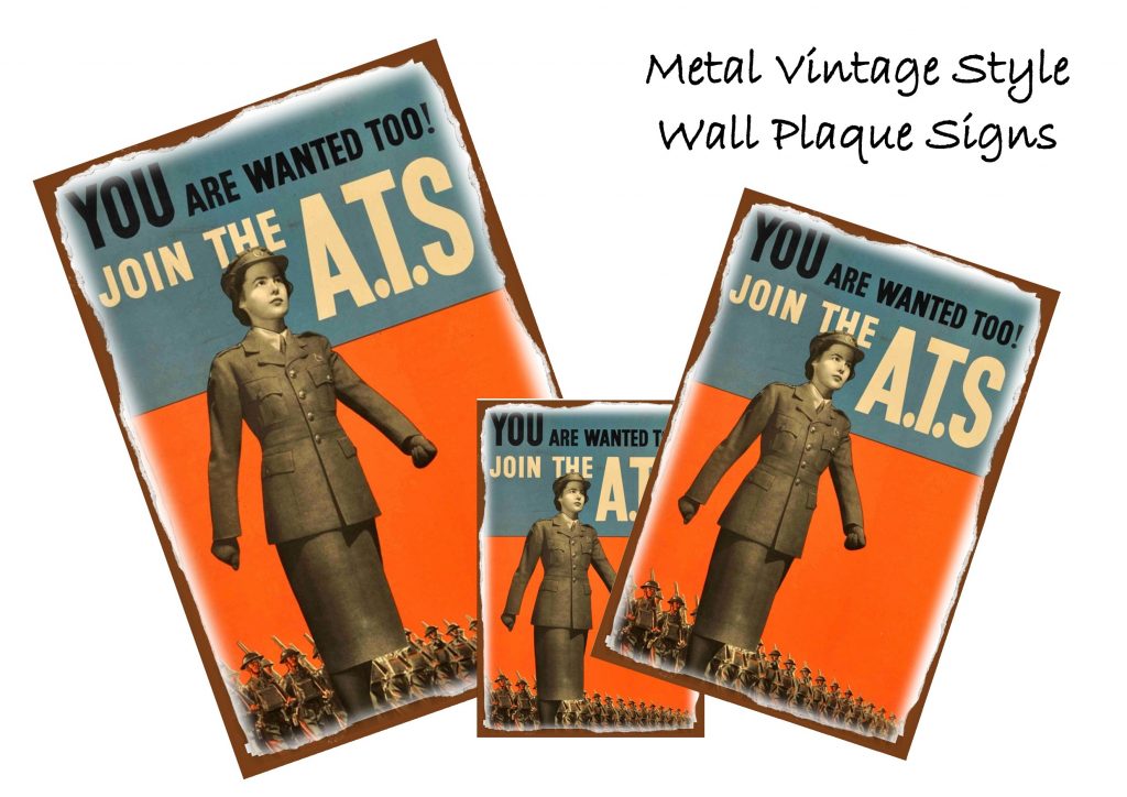 WW2 Women’s ATS Recruitment poster metal sign WW2 Women in the War ...